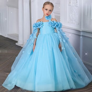 Flower Girls Bridesmaid Dress for Weddings Δαντέλα Κομψά παιδικά πάρτι γενεθλίων πριγκίπισσα φορέματα 6 10 14 Yrs Teenager Prom Formal