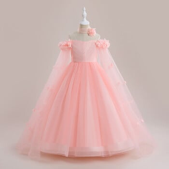 Flower Girls Bridesmaid Dress for Weddings Δαντέλα Κομψά παιδικά πάρτι γενεθλίων πριγκίπισσα φορέματα 6 10 14 Yrs Teenager Prom Formal