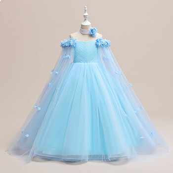 Flower Girls Bridesmaid Dress for Weddings Δαντέλα Κομψά παιδικά πάρτι γενεθλίων πριγκίπισσα φορέματα 6 10 14 Yrs Teenager Prom Formal