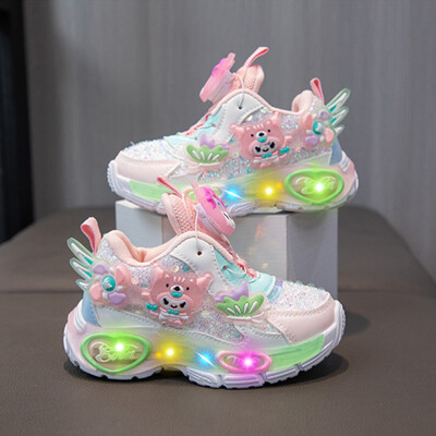 Παιδικά παπούτσια LED Φώτα κινουμένων σχεδίων Αθλητικά παπούτσια για κορίτσια Αντιολισθητικά Παιδικά παπούτσια για τρέξιμο για εφήβους Αθλητικά παπούτσια για κορίτσια φωτεινά παπούτσια