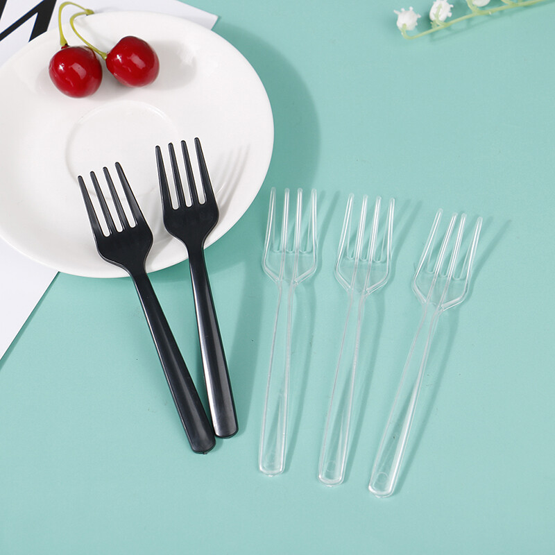 100Pcs Clear Transparent Forks for Party Sticks Picks Σετ σουβλάκι Πιρούνια φρούτων