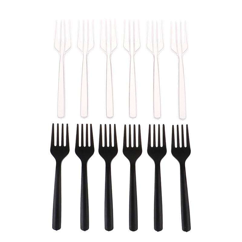 100Pcs Clear Transparent Forks for Party Sticks Picks Σετ σουβλάκι Πιρούνια φρούτων