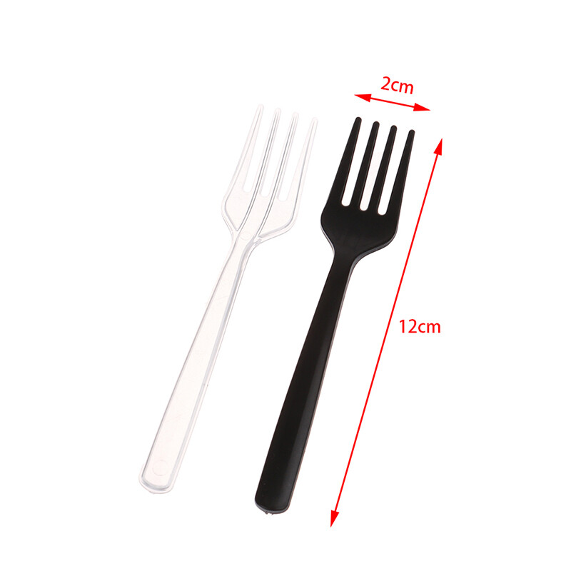100Pcs Clear Transparent Forks for Party Sticks Picks Σετ σουβλάκι Πιρούνια φρούτων