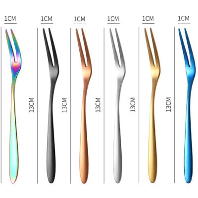 6/12 gab. Augļu dakšiņas Mini pārtikas sūcējs bērniem Bērniem pusdienu kastītes kokteiļu nerūsējošā tērauda kūkas deserts suši uzkodu kociņu savācējs