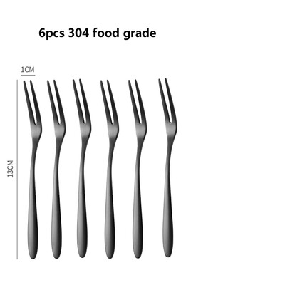 6/12 gab. Augļu dakšiņas Mini pārtikas sūcējs bērniem Bērniem pusdienu kastītes kokteiļu nerūsējošā tērauda kūkas deserts suši uzkodu kociņu savācējs