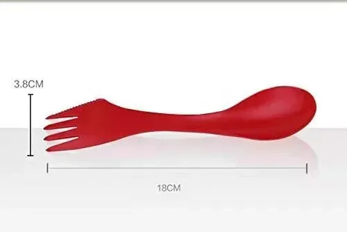 6 vnt. Lauko Spork 3 viename šaukštas Šakės Pjaustyklė Kelionė Stovykla žygiams Iškylai Plastikiniai Spork Combo Kelioniniai įtaisai Stalo įrankiai