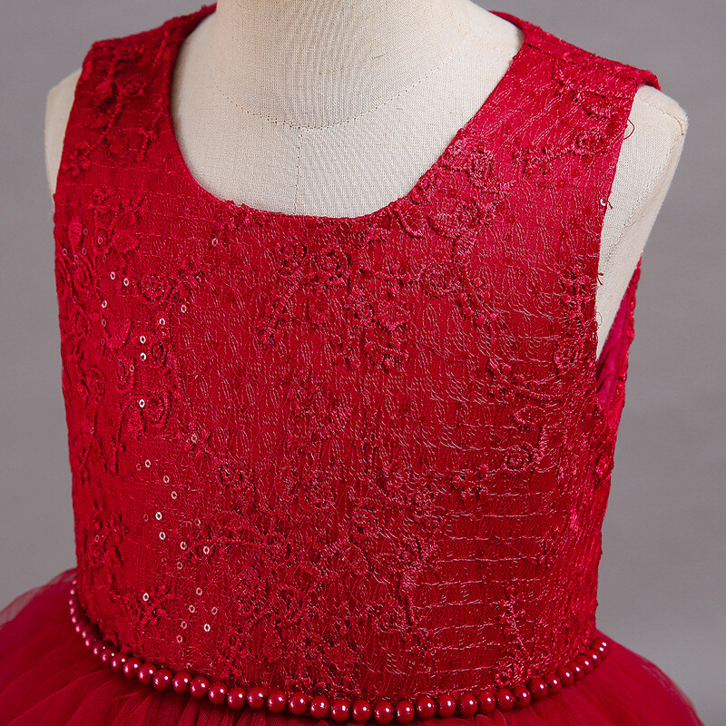 Modes, jauna meiteņu kleita, pūkaina marles princeses kleita ar mežģīnēm gara kāzu kleita klavieres priekšnesuma dzimšanas dienas ballītes kleita