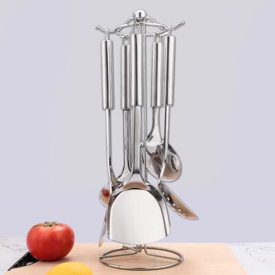 Σετ μαγειρικών σκευών κουζίνας από ανοξείδωτο ατσάλι, Τρυπητό, κουτάλι σούπας, διάτρητο φτυάρι, φτυάρι κατσαρόλας, κουτάλα ρυζιού, ειδικά εργαλεία κουζίνας