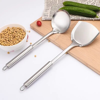 Σετ μαγειρικών σκευών κουζίνας από ανοξείδωτο ατσάλι, Τρυπητό, κουτάλι σούπας, διάτρητο φτυάρι, φτυάρι κατσαρόλας, κουτάλα ρυζιού, ειδικά εργαλεία κουζίνας