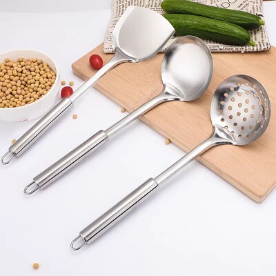 Σετ μαγειρικών σκευών κουζίνας από ανοξείδωτο ατσάλι, Τρυπητό, κουτάλι σούπας, διάτρητο φτυάρι, φτυάρι κατσαρόλας, κουτάλα ρυζιού, ειδικά εργαλεία κουζίνας