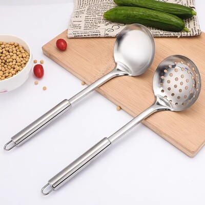 Σετ μαγειρικών σκευών κουζίνας από ανοξείδωτο ατσάλι, Τρυπητό, κουτάλι σούπας, διάτρητο φτυάρι, φτυάρι κατσαρόλας, κουτάλα ρυζιού, ειδικά εργαλεία κουζίνας