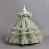 HETISO Πολυτελή φορέματα για κομψά πάρτι κορίτσια Tutu Παιδική νυφική φόρεμα χορού Χριστουγεννιάτικη ρόμπα βρεφική γέμιση 4 6 8 10 12 ετών