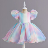 Rainbow Tutu mergaičių vakarėlių suknelės Vaikų kostiumai Princesės Vaikų pamergės drabužiai gimtadienio vestuvinėms suknelėms Vestidos 1-6
