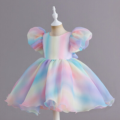 Rainbow Tutu mergaičių vakarėlių suknelės Vaikų kostiumai Princesės Vaikų pamergės drabužiai gimtadienio vestuvinėms suknelėms Vestidos 1-6