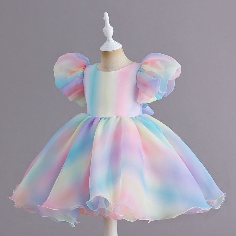 Rainbow Tutu mergaičių vakarėlių suknelės Vaikų kostiumai Princesės Vaikų pamergės drabužiai gimtadienio vestuvinėms suknelėms Vestidos 1-6