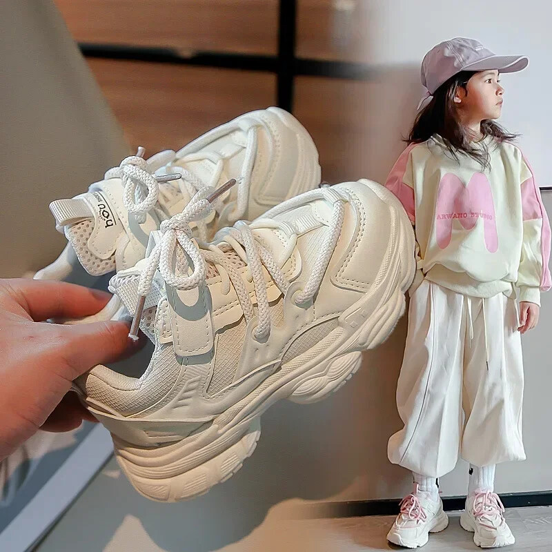 Vaikiški nauji populiarūs laisvalaikio bėgimo sportiniai bateliai vaikams, universalūs minkštu padu, atsparūs dėvėjimui, patogūs madingi, saldūs sportbačiai