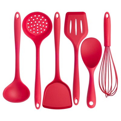 Linguriță de gătit antiaderentă din silicon de bucătărie Spatulă Oală Bătătoare de ouă Ustensile Set de veselă Instrumente de gătit Accesorii