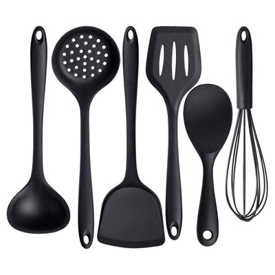 Linguriță de gătit antiaderentă din silicon de bucătărie Spatulă Oală Bătătoare de ouă Ustensile Set de veselă Instrumente de gătit Accesorii