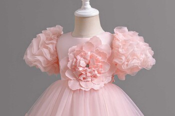 HETISO Girls Party Dress 3D Bow Princess Puff μανίκι Παιδικό Χριστουγεννιάτικο φόρεμα για γενέθλια γάμου Baby frocks 1-6 ετών