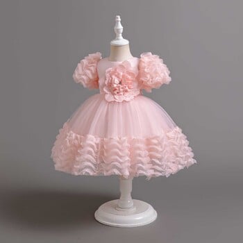 HETISO Girls Party Dress 3D Bow Princess Puff μανίκι Παιδικό Χριστουγεννιάτικο φόρεμα για γενέθλια γάμου Baby frocks 1-6 ετών