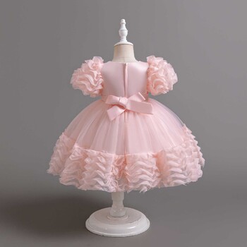 HETISO Girls Party Dress 3D Bow Princess Puff μανίκι Παιδικό Χριστουγεννιάτικο φόρεμα για γενέθλια γάμου Baby frocks 1-6 ετών