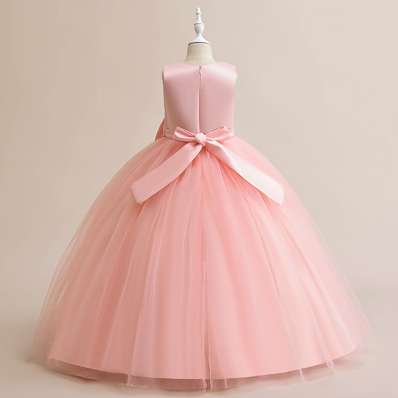 Meiteņu ballīšu kleitas 2 krāsas 120cm-170cm Bērnu kleita Princeses klavieres priekšnesums kāzu rozā kostīms dzimšanas diena