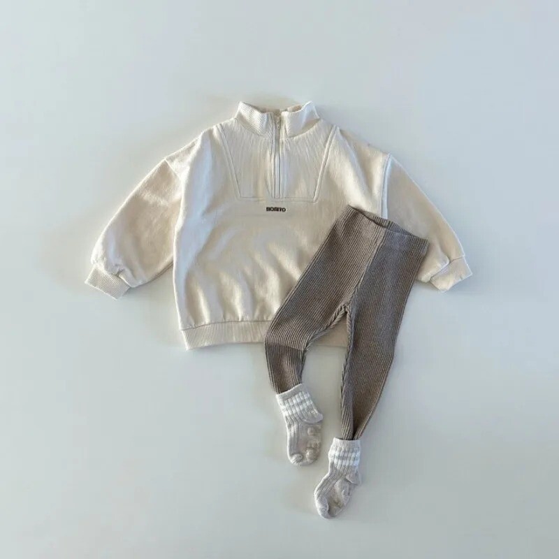 Proljetna 2023. Dječja majica s dugim rukavima Slovo Pamuk Dječaci Djevojčice Jednobojni pulover Dječja ležerna majica s patentnim zatvaračem