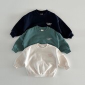 Ανοιξιάτικο μωρό βαμβακερό μπλουζάκι για αγόρι κορίτσι με μακρυμάνικο γράμμα τύπωμα μπλουζάκια νήπιο casual φαρδύ πουλόβερ Εξωτερικά ρούχα Παιδικά κορυφαία ρούχα