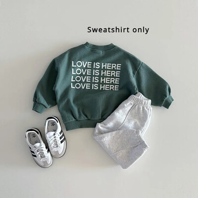 Ανοιξιάτικο μωρό βαμβακερό μπλουζάκι για αγόρι κορίτσι με μακρυμάνικο γράμμα τύπωμα μπλουζάκια νήπιο casual φαρδύ πουλόβερ Εξωτερικά ρούχα Παιδικά κορυφαία ρούχα