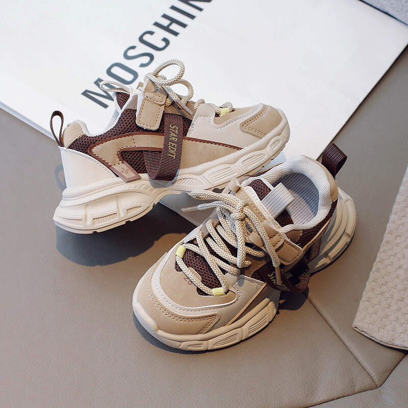 Пролет 2024 Нова детска модна тенденция Маратонки Мрежести дишащи Ежедневни обувки за тенис Момчета Момичета Обувки за открито с дебела подметка