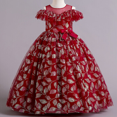 Princešu puķu meitenes kleita vasaras kāzu dzimšanas dienas ballītei bērnu kleitas meitenēm bērnu kostīmu pusaudžu balles dizains