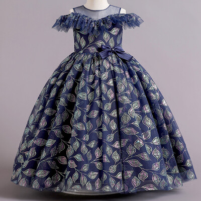 Princešu puķu meitenes kleita vasaras kāzu dzimšanas dienas ballītei bērnu kleitas meitenēm bērnu kostīmu pusaudžu balles dizains