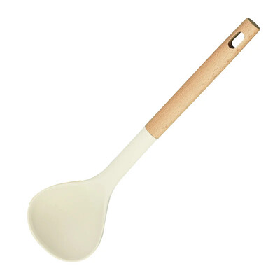 1 db szilikon konyhai edény fa fogantyúval, tárolóval. főzéshez és tálaláshoz a konyhában