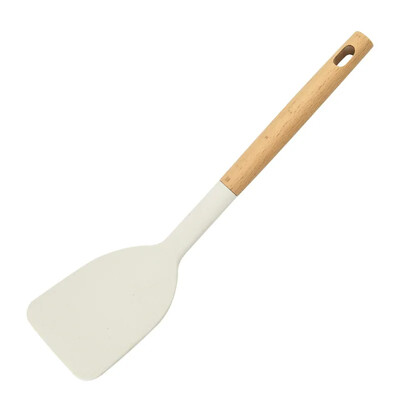 1 db szilikon konyhai edény fa fogantyúval, tárolóval. főzéshez és tálaláshoz a konyhában