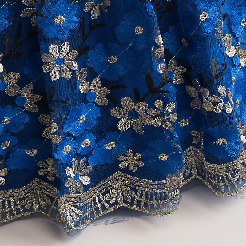 Adolescentă rochii de seară de nuntă formale cu broderie de flori pentru copii, rochie de petrecere pentru domnișoară de onoare pentru fete, costum de naștere pentru copii