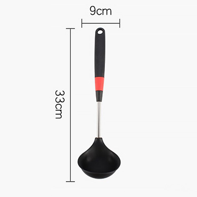 Ümmargune silikoonist supilusikas roostevabast terasest käepideme kulp Kuumakindel pudrusupp lusikas Segamislusikas Serveerimislusikas Kööginõud