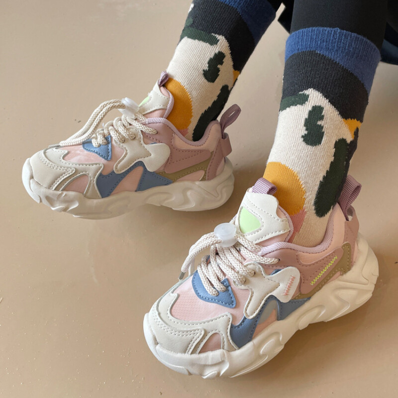 Gyermekek alkalmi sportcipők tavaszi új puha talpú cipők kisgyermek fiúk lányok tornacipők gyerek hálós lélegző divatos futócipők