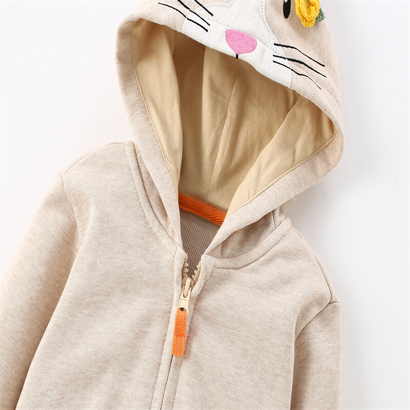 Jumping Meters 2-7T Cute outwear Βρεφικά πουκάμισα με κουκούλα και φερμουάρ Hot Selling Παιδικά μπουφάν υπερβαίνουν τα ανοιξιάτικα ρούχα