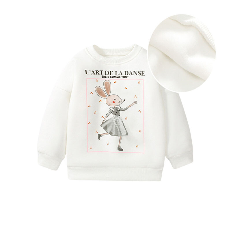 Jumping Meters 2-7T Animale Fete Hanorace cu fleece în interior Îmbrăcăminte caldă pentru copii Vânzare fierbinte Cămăși pentru bebeluși Topuri