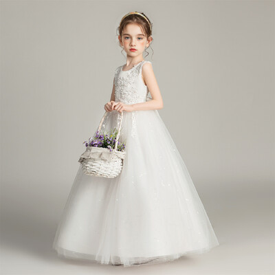 BX683 Bērnu kleitas meitenēm Mežģīņu kleita kleita Princeses Apģērbi Bērni Svinīga vakara ballīte Puķu meiteņu kāzu Vestidois