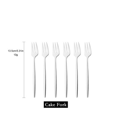 6 buc furculițe pentru ceai din oțel inoxidabil oglindă negru auriu furculiță prăjitură gustare salată cafea fructe furculiță oglindă tacâmuri set de masă de bucătărie