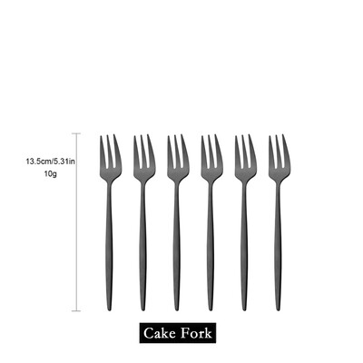 6 buc furculițe pentru ceai din oțel inoxidabil oglindă negru auriu furculiță prăjitură gustare salată cafea fructe furculiță oglindă tacâmuri set de masă de bucătărie