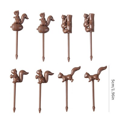 6/8 τμχ Πιρούνι φρούτων σε σχήμα αρκουδιού σε σχήμα αρκούδας για μεσημεριανά γεύματα μικρών παιδιών Διακοσμητικές επιλογές φαγητού Επαναχρησιμοποιήσιμο κουτί μεσημεριανού γεύματος Διακόσμηση σετ οδοντογλυφίδων