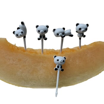 8 τμχ/σετ Mini Cartoon Panda Fruit Fork Παιδικό σνακ Επιδόρπιο Pick Cake Bento Lunches Διακόσμηση πάρτι Χαριτωμένα πιρούνια