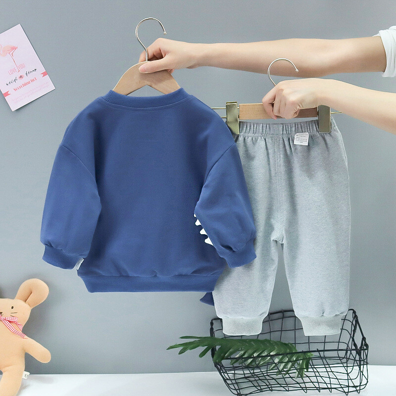 Μικρό παιδί 1 έως 5 ετών Άνοιξη φθινόπωρο 2 τμχ Φόρμα μωρό αγόρια κορίτσια Χαριτωμένο μπλουζάκι δεινοσαύρων+παντελόνι Causal μακρυμάνικο αθλητικά σετ