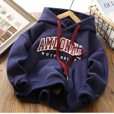 Ζεστό παχύ φούτερ Παιδικά μπλουζάκια φθινοπώρου και χειμώνα για αγόρια Φούτερ με κουκούλα 2023 New Children Prints Letter Casual ρούχα