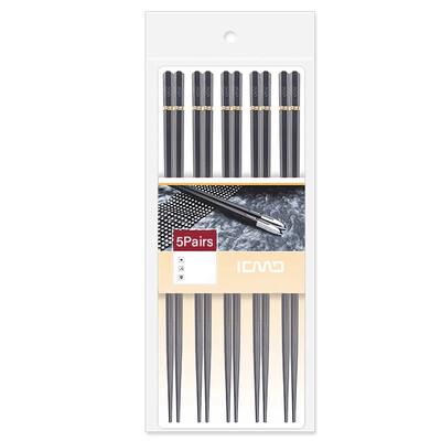 5 ζεύγη αντιολισθητικά επαναχρησιμοποιήσιμα ξυλάκια για σούσι Πολλαπλών στιλ Hot Pot Stick Food Grade Plastic Japanese Chopsticks Board Palillos