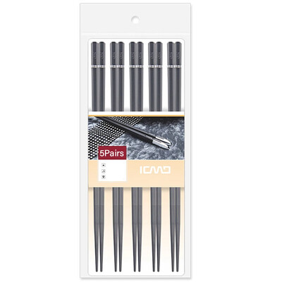 5 ζεύγη αντιολισθητικά επαναχρησιμοποιήσιμα ξυλάκια για σούσι Πολλαπλών στιλ Hot Pot Stick Food Grade Plastic Japanese Chopsticks Board Palillos