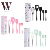 Σετ κουζίνας 5 τεμαχίων σιλικόνης αντικολλητικά μαγειρικά σκεύη ξύλινη λαβή σπάτουλα αυγοκόπτης αξεσουάρ μαγειρικών σκευών