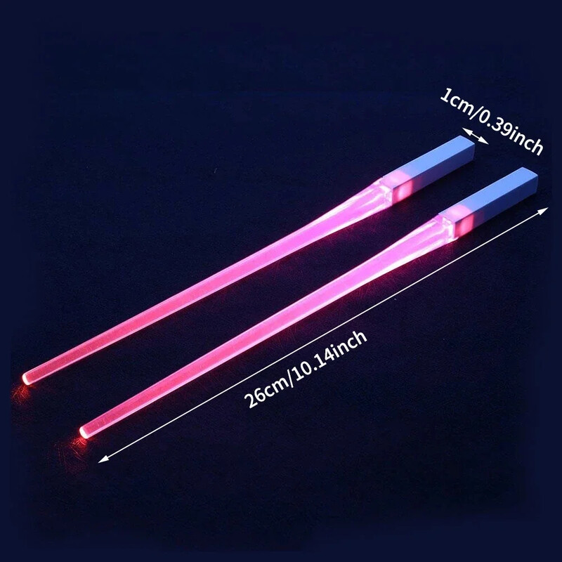 1 ζεύγος LED Lightsaber Chopsticks Φωτεινός επαναχρησιμοποιούμενος φωτισμός κουζίνας LED chopstick λαμπερό χωρίς BPA ασφαλή για τρόφιμα Chopsticks